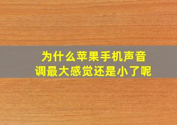 为什么苹果手机声音调最大感觉还是小了呢