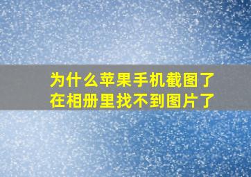 为什么苹果手机截图了在相册里找不到图片了