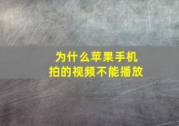 为什么苹果手机拍的视频不能播放