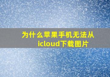 为什么苹果手机无法从icloud下载图片