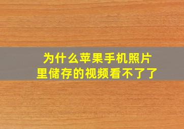 为什么苹果手机照片里储存的视频看不了了