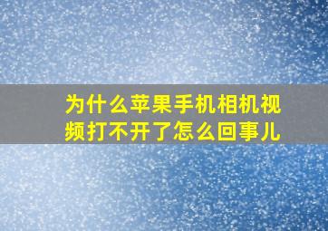 为什么苹果手机相机视频打不开了怎么回事儿