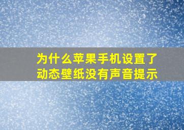 为什么苹果手机设置了动态壁纸没有声音提示