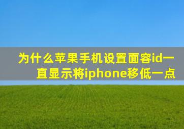 为什么苹果手机设置面容id一直显示将iphone移低一点