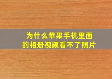 为什么苹果手机里面的相册视频看不了照片