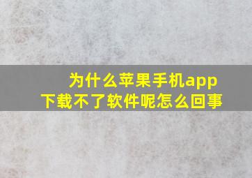 为什么苹果手机app下载不了软件呢怎么回事