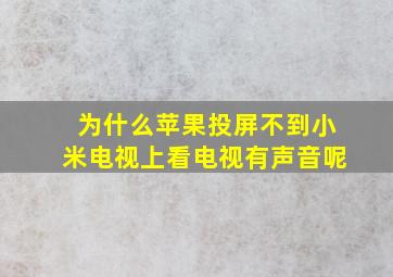 为什么苹果投屏不到小米电视上看电视有声音呢