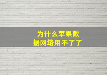 为什么苹果数据网络用不了了