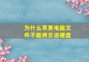 为什么苹果电脑文件不能拷贝进硬盘