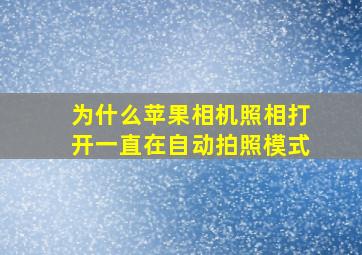 为什么苹果相机照相打开一直在自动拍照模式