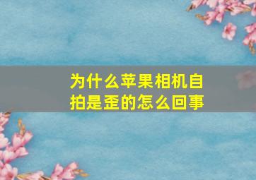 为什么苹果相机自拍是歪的怎么回事