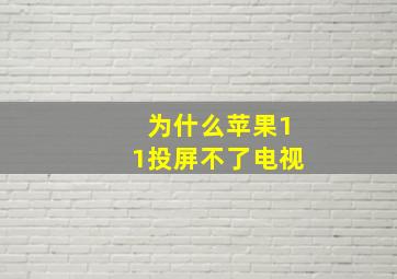 为什么苹果11投屏不了电视