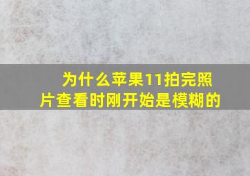 为什么苹果11拍完照片查看时刚开始是模糊的