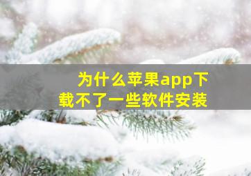 为什么苹果app下载不了一些软件安装