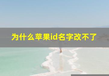 为什么苹果id名字改不了