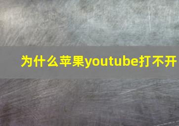 为什么苹果youtube打不开