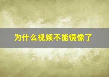 为什么视频不能镜像了