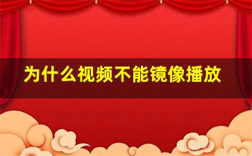 为什么视频不能镜像播放