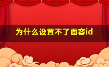 为什么设置不了面容id