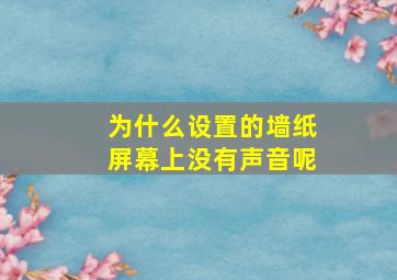 为什么设置的墙纸屏幕上没有声音呢