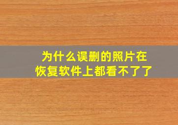 为什么误删的照片在恢复软件上都看不了了