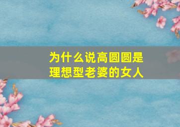 为什么说高圆圆是理想型老婆的女人