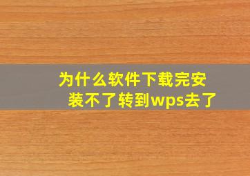 为什么软件下载完安装不了转到wps去了