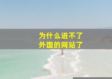 为什么进不了外国的网站了