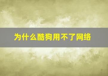 为什么酷狗用不了网络