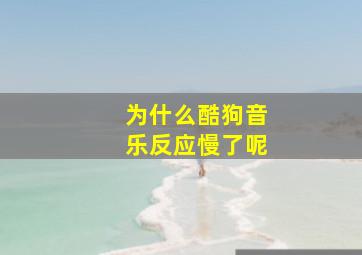 为什么酷狗音乐反应慢了呢