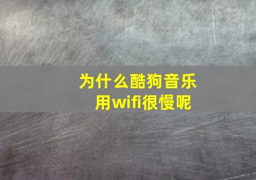 为什么酷狗音乐用wifi很慢呢