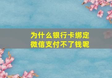 为什么银行卡绑定微信支付不了钱呢