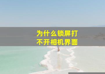 为什么锁屏打不开相机界面