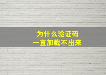 为什么验证码一直加载不出来