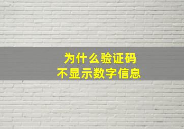 为什么验证码不显示数字信息