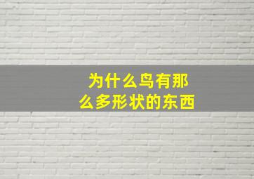 为什么鸟有那么多形状的东西