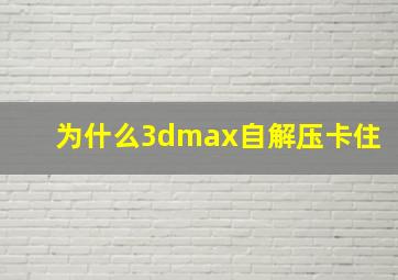 为什么3dmax自解压卡住