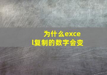 为什么excel复制的数字会变