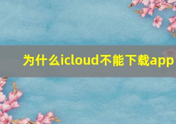 为什么icloud不能下载app