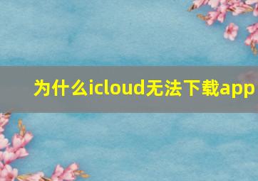 为什么icloud无法下载app