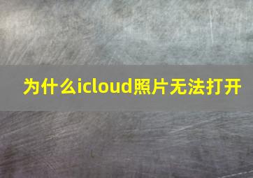 为什么icloud照片无法打开