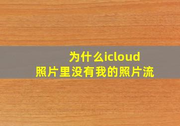 为什么icloud照片里没有我的照片流