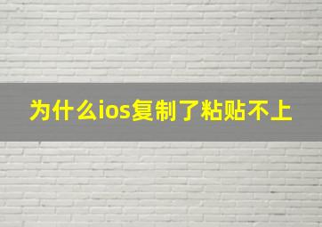 为什么ios复制了粘贴不上