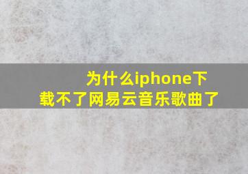 为什么iphone下载不了网易云音乐歌曲了