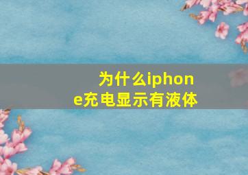 为什么iphone充电显示有液体