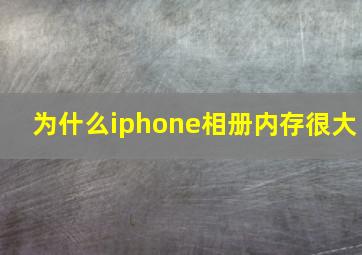 为什么iphone相册内存很大