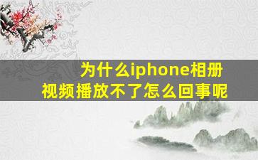 为什么iphone相册视频播放不了怎么回事呢