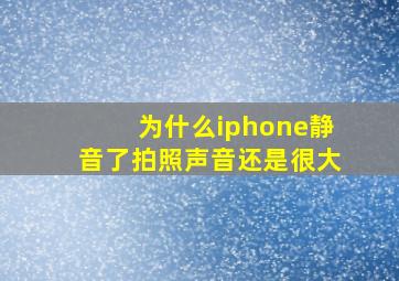 为什么iphone静音了拍照声音还是很大