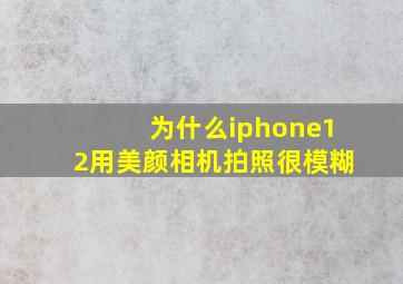 为什么iphone12用美颜相机拍照很模糊