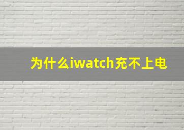 为什么iwatch充不上电